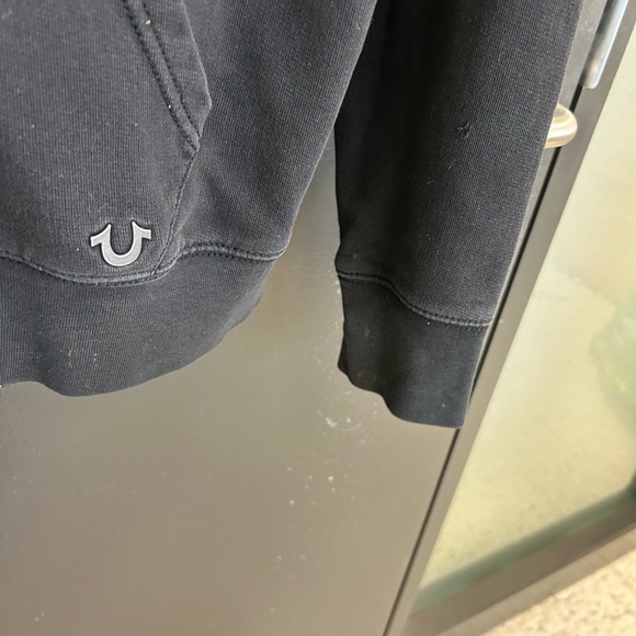 True Religion L unisex Black Studded Hoodie vintage Y2K faded and worn Y2K - Picture 9 of 14